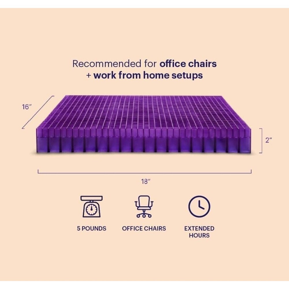 The Double Purple Seat Cushion Made For Office Chairs, Washable Cover